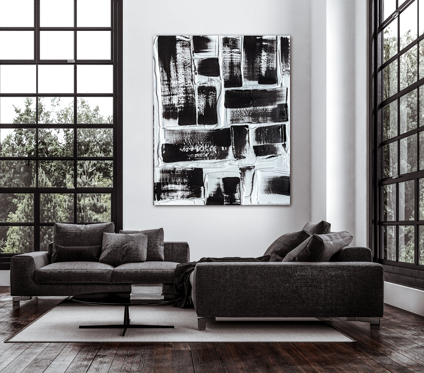 Textured Wall Art, Black & White Art, Plaster Art, Home Decor, Wall Decor, Plaster Wall Art, Wall Art, Wall Art Canvas, Plaster Art Canvas