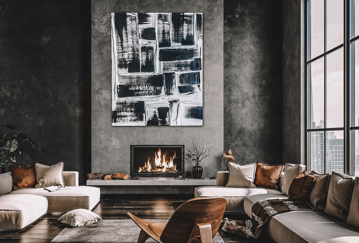 Textured Wall Art, Black & White Art, Plaster Art, Home Decor, Wall Decor, Plaster Wall Art, Wall Art, Wall Art Canvas, Plaster Art Canvas