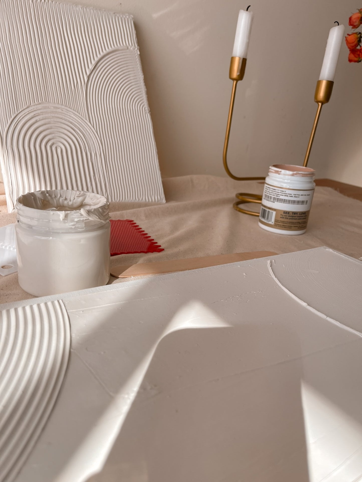 DIY Textured art kit with Canvas, DIY texture wall art kit